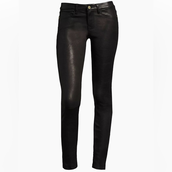 Frame Le Skinny de Jeanne Mid-Rise Leather Pants - Picture 3 of 9